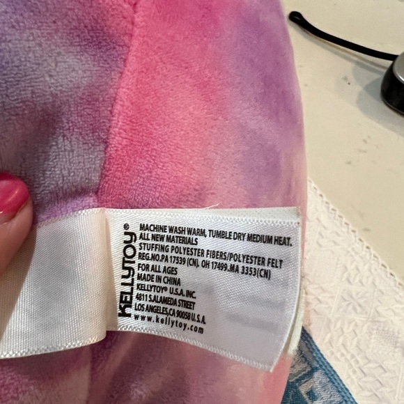 Squishmallows Lola the Unicorn Tie Dye Valentine Plush by Kelly Toys - Picture 7 of 10